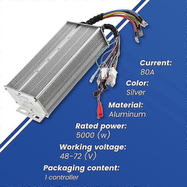 48V-72V 5000W Trehjulet FOC Controller, Batteribil, Intelligent Børsteløs Motorcontroller, Elektrisk