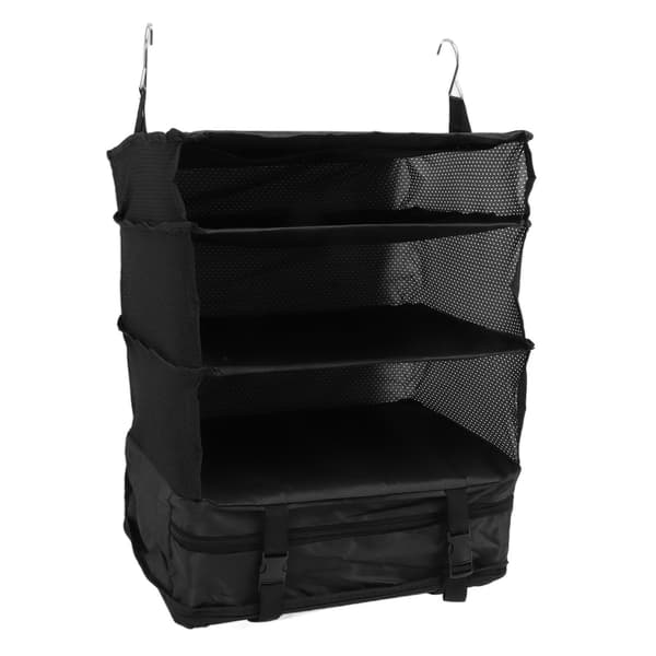 Hanging 3-Shelf Suitcase Portable Multifunctional Large Capacity Hanging Packing Cubes Storage Bag