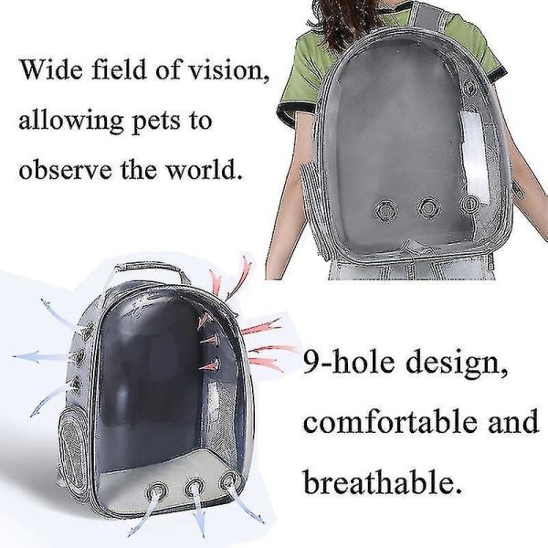 Cat Backpack Outdoor Pet Skulderveske Pustende Bærbar Travel Transparent Bag Classic Pink