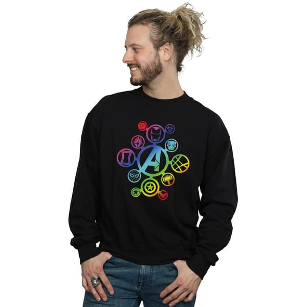 Marvel Herre Avengers Infinity War Rainbow Icons Sweatshirt L Sort Black L