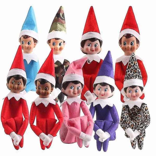 Elf Dukke Julepynt Børnegave Overraskelse Plyslegetøj Jule Reindeer Elves Pink Rød Farver_ai Dark blue boy