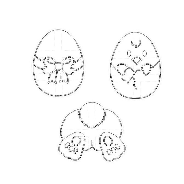 5-pack Cartoon Kyckling Kanin Ägg Cookie DIY Bakverktyg Påsk Cookie Form Jd4 Easter Bunny Egg