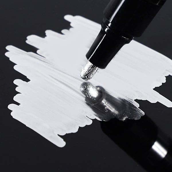 3-pack Flytande Krommarkör Spegel Flytande Kromfärgpenna Set Metalliska Markeringspennor Penna DIY Konst Hantverk Markeringspenna Silver