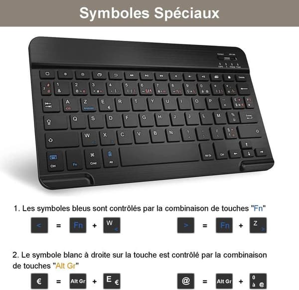Tastaturetui - Samsung Galaxy Tab A 10.1 - Fransk AZERTY - Avtakbart - Trådløs Bluetooth