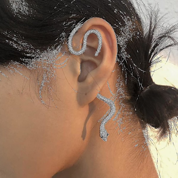 Punk Snake Mansjettørringer, ikke Pierced Snake Øre Cuff, punk Cobra Wrap Øre Klipp, Personlighet Crawler Øre Smykker