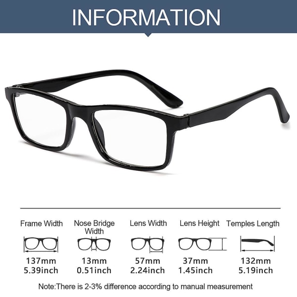 Klassiske herre bifokale afstand og nær læsebriller multi-fokus automatiske NO Multifocal-Black -2.50