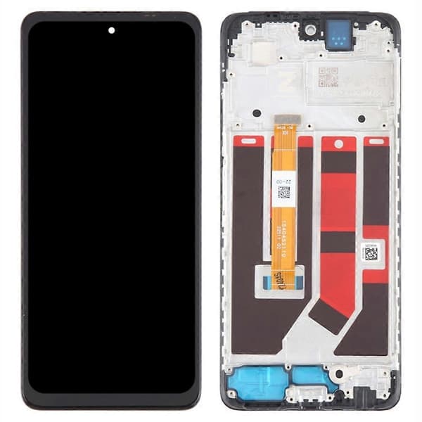 Til Oppo A58 4G Grade S LCD-skærm og Digitizer-samling + Ramme (uden logo)