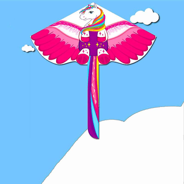 1,4m 3d Dragon Mermaid Peacock Parrot Kite For Kids Nylon Kitetoys Fly Kites Pink Horse