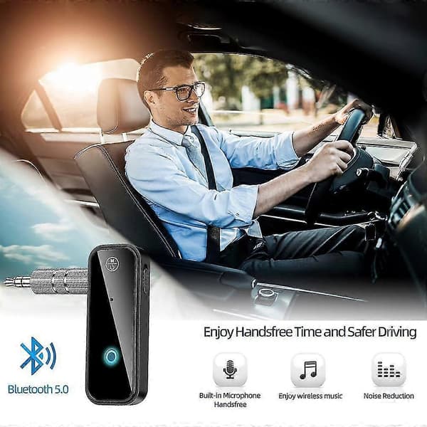 Bluetooth 5.0 AUX Adapter til Bilmusik 3.5mm Jack A2DP