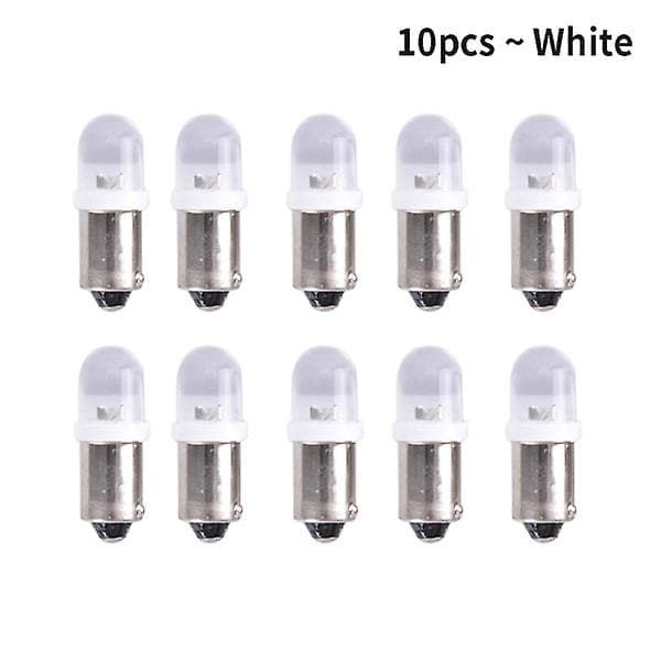 10 stk. Ba9s LED-lamper Bilinstrumentklyngelys Hvit