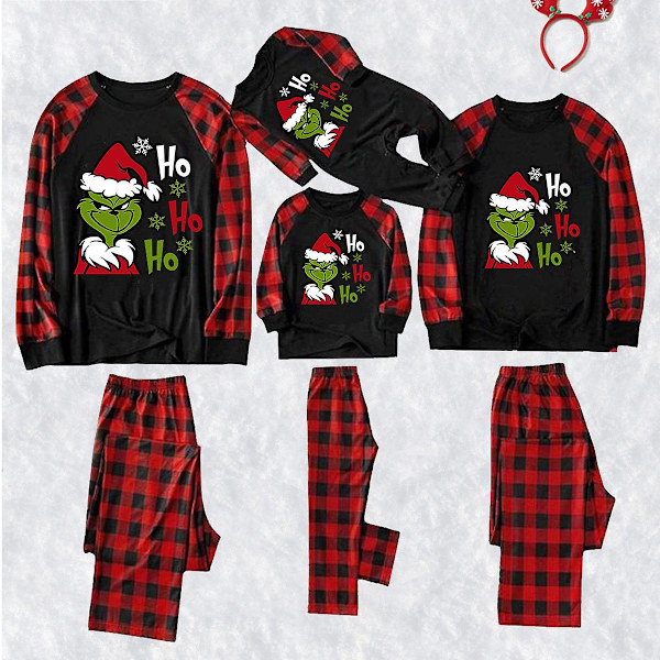 Joulu Grinch -Pyjamat Aikuisten ja Lasten Perheelle - Yhteensovitetut Yöpuvut #tmfz01169 Mom-XXL