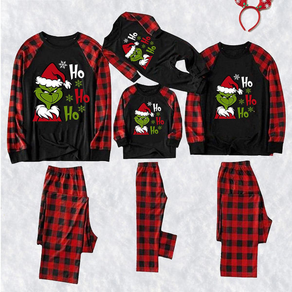 Jule-Grinchen Pyjamas for Voksne og Barn - Familiematchende Nattøy Pyjamassett #tmfz01169 Dad-XL