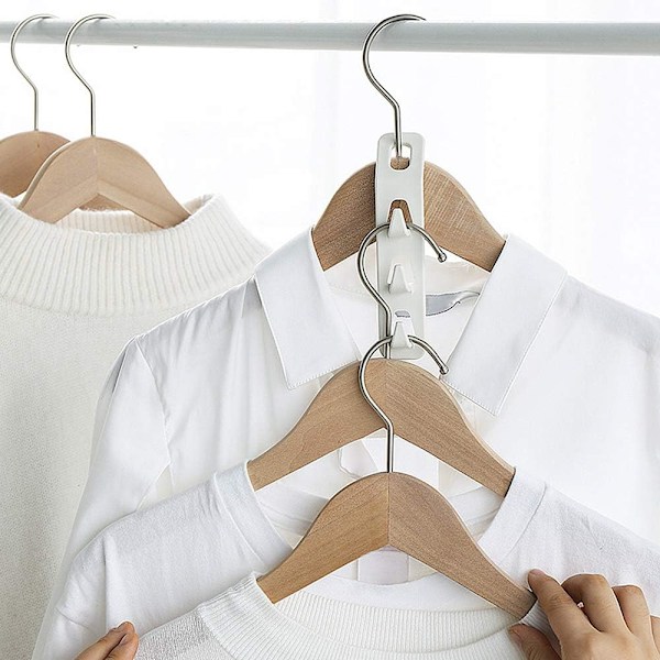 Multifunktionel multilags garderobe tøjstativ foldbar opbevaringstativ husholdnings stærk bæreevne garderobe kroge (20 styk)