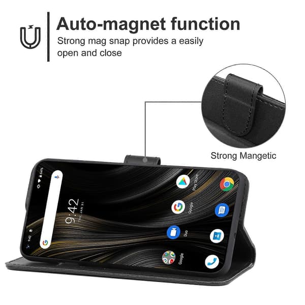 Læder telefoncover til UMIDIGI Power 3 (brun) Black