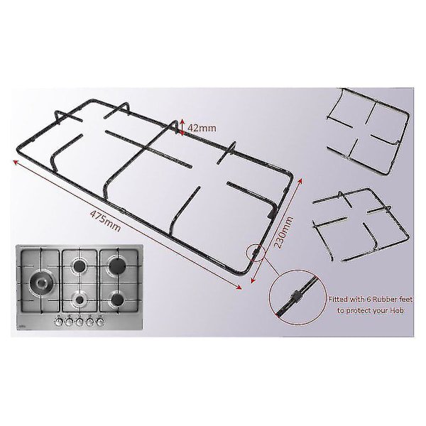 Spishällspannstativ för gasugnar 230mm x 475mm, 2-pack