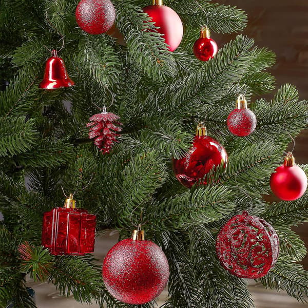 Brubaker 101-dels Julekuler med Topppynt i Lilla, Julepynt til Juletreet red