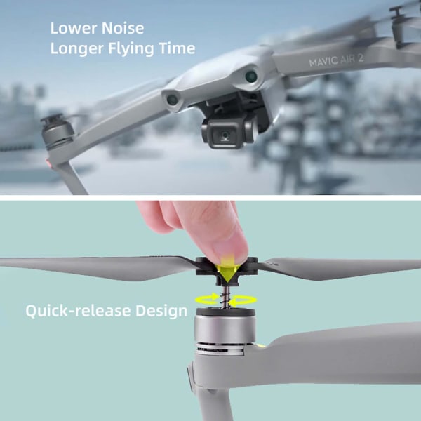 Erstatning til Dji Mavic Air 2 Drone 4 stk propel med lav støj Nem at installere Adskil Silver-4pcs