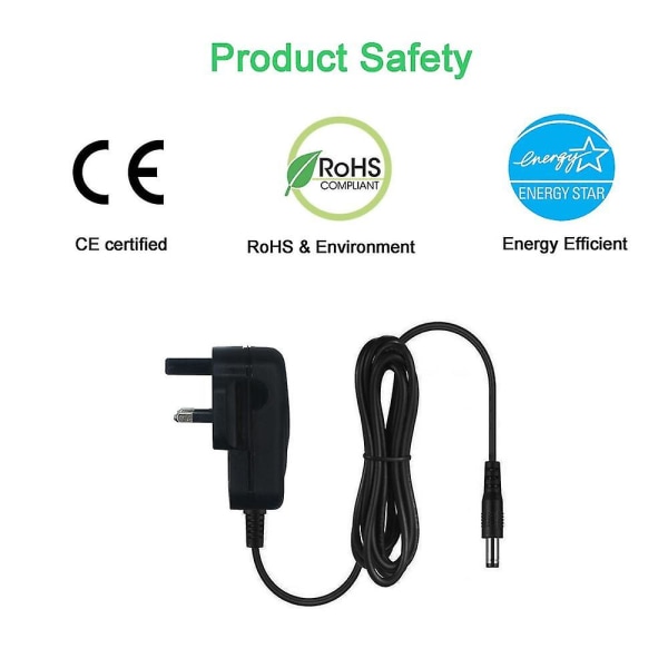 12V myVolts erstatningsstrømforsyning kompatibel med Sony PS-LX310BT platespiller UK plug