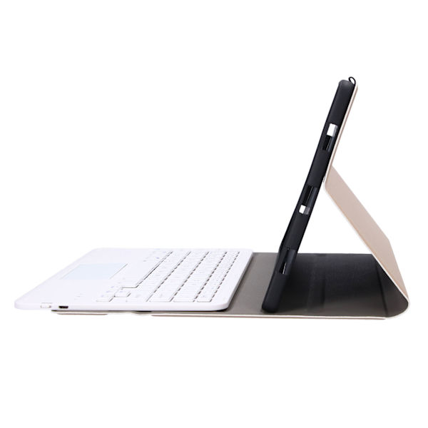 Wireless Keyboard Detachable Durable Computer Accessory with Faux Leather Case Gold