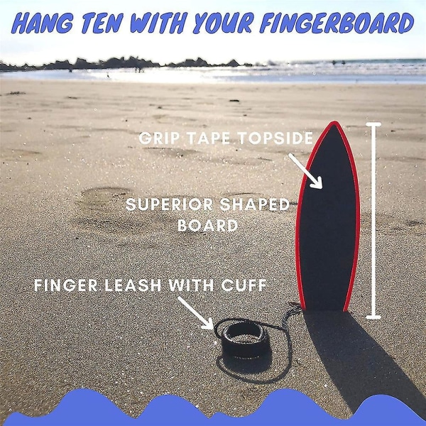 Finger Surfboard Sæt med 5, Finger Board Surf til bilvindue, Surf The Wind Mini Surfboard Legetøj, Finger Toy Surf Board