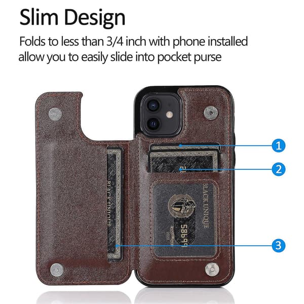 Etui til iPhone 11 med kortholder PU læder sommerfuglemønster Black