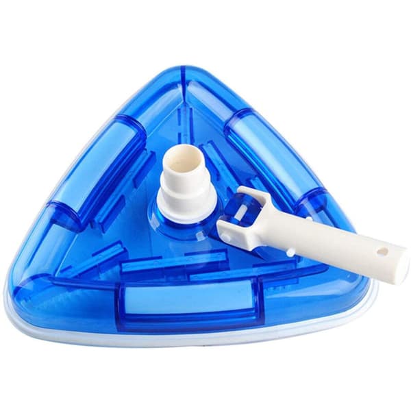 Poolborste för pump, skimmer - Dammsugare med 32/38mm anslutning, Triangulär, Vit/Blå (Transparent)