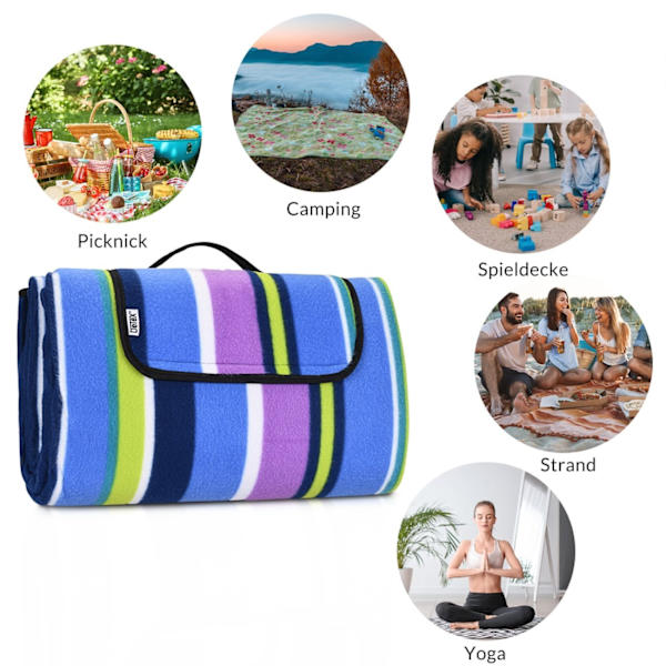 Picnic Blanket 2x2m, Waterproof, Foldable with Handle 1020