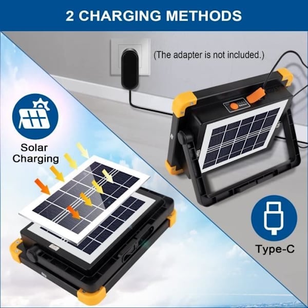 Rechargeable LED Headlamp - YANSION - 80W - 348 LEDs - Solar Panel - 4 Light Modes