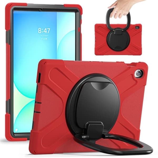 Mobile Case for Galaxy Tab S10 FE Plus Kickstand Handle Grip - Red Röd 661