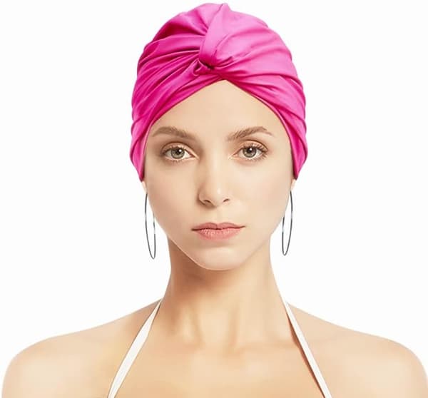 Plissert badehette dame Langhårshette Badehette Superelastisk turbanhette