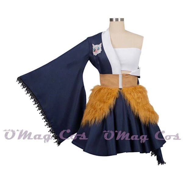 Anime Hashibira Inosuke Cosplay Halloween Kostymer för Kvinnor Kostymklänning Spela Kläder Uniform Klänning Kostym Roll S S woman costume