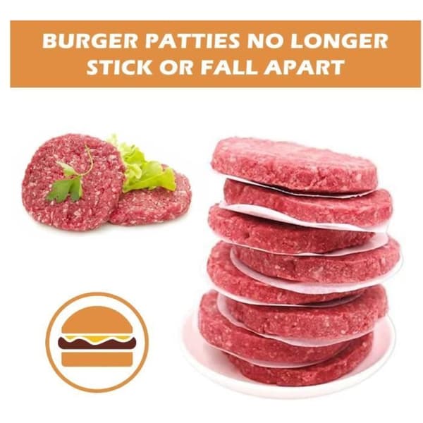 500 stycken hamburgerpapper, 11 cm diameter, non-stick pappersark för hamburgerpress, hamburgerpapper, non-stick papper