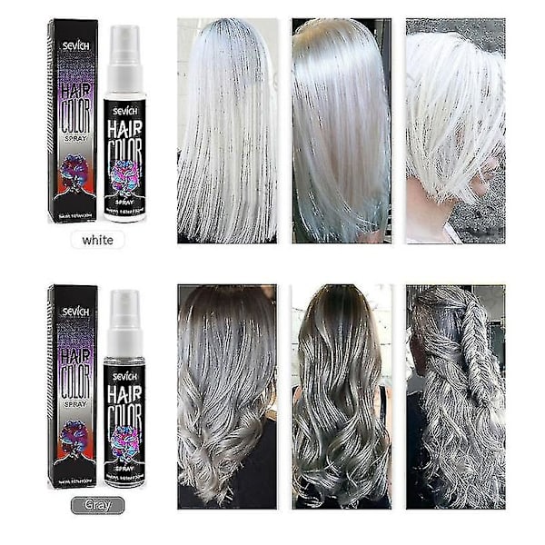 30ml 5 Farve Flydende Spray Midlertidig Hårfarve Unisex Hårfarve Farve Instant Grey