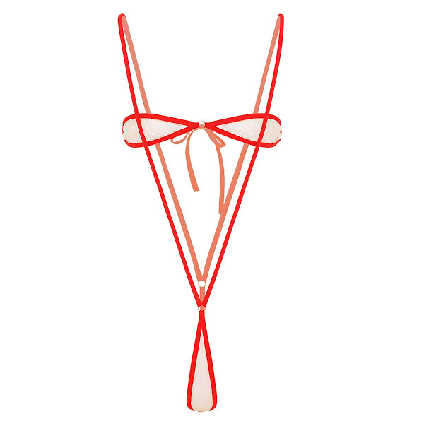 Naisten Eroottinen Seksikäs Mikro Mini G-string Thong Bikini Bodysuit Läpinäkyvä Pitsi Alusvaate Set Rintaliivit Top Suspender Alushousut Alaosa Red