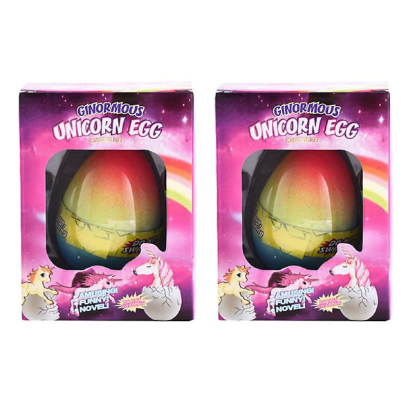 Påskägg, 2-pack Unicorn Hatching Rainbow Egg Barnleksaker