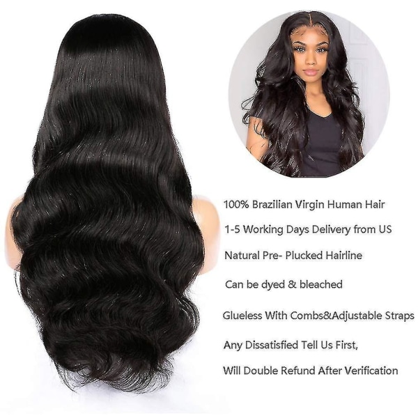 Lace Front Peruk Vågig Peruk Lace Closure Mänskligt Hår Peruk 16 Tum