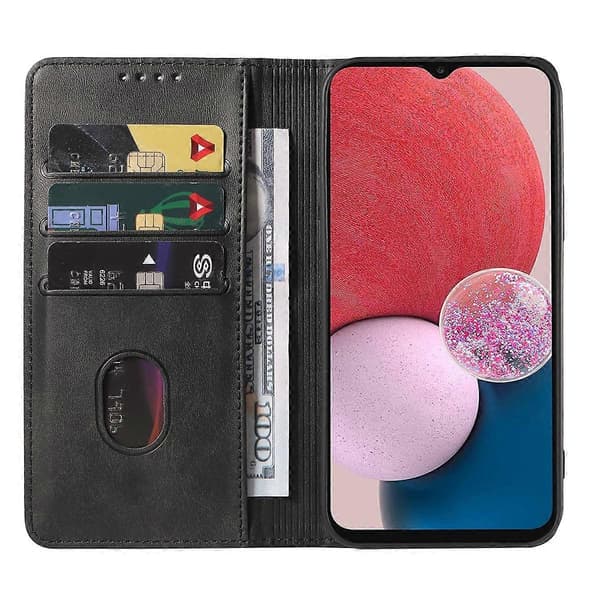 Magnetiskt läderfodral för Samsung Galaxy A13 4G Black