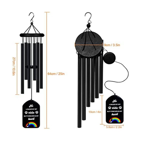 Pet Memorial Wind Chimes, Pet Remembrance Gift In Memory Hund aflevering, dødsfald Windchime for Tab