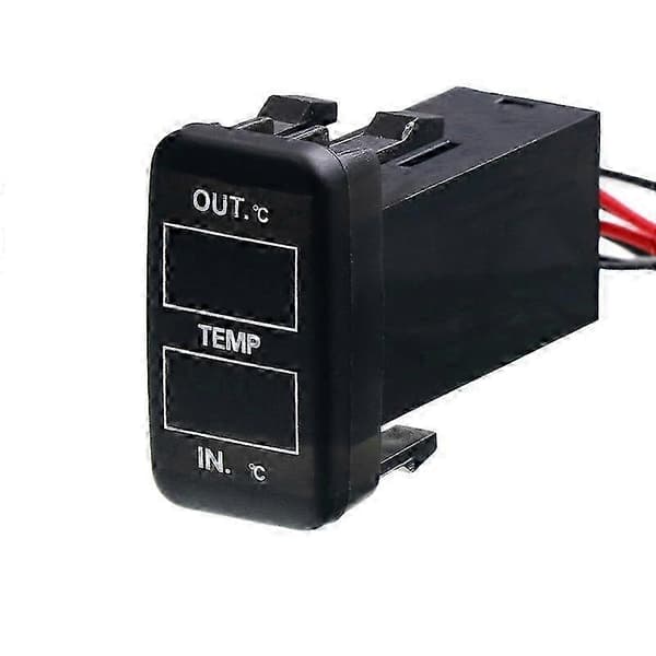 Dobbelt temperaturdisplay inde og uden for bilen Dobbelt temperatursensor til Prado Prius Black
