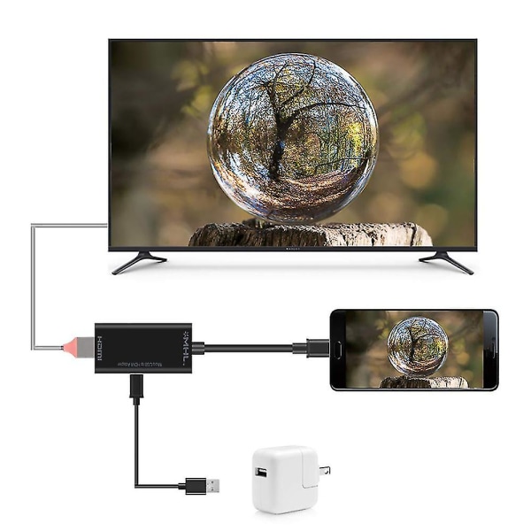 Micro till HDMI-adapterkabel för Android-telefon HD-TV Team