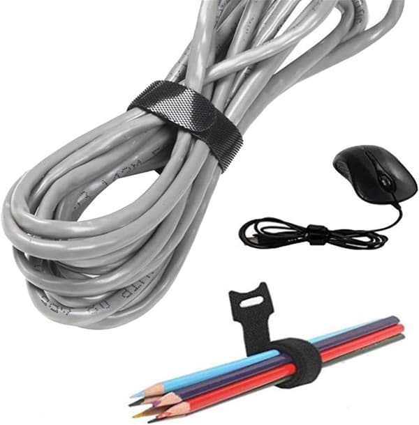 Kabelbindere, 150 stk. kabelbindere, kabelbindersæt, kabelbinderstropper, genanvendelig velcro, kabelarrangør (150 stk.)