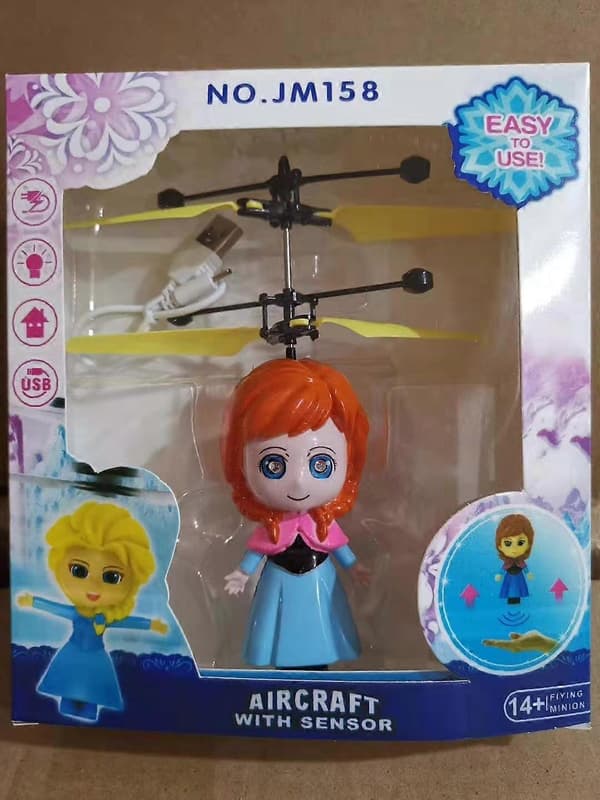 Legetøj Induktionsflyvende Helikopter Speed Drone Legetøj BLÅ COD KK5555 Surprise Doll Black
