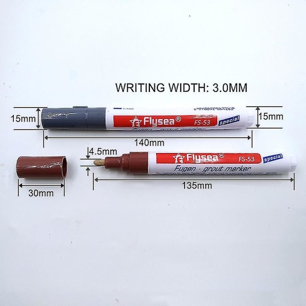 Farve Pen Hvid Tile Refill Fuge Pen Flisegab Reparation Badeværelse Porcelæn Fyldning Hfmqv Brown