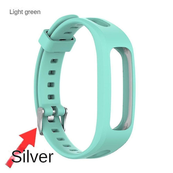 Korvaava ranneke silikonista, yhteensopiva Huawei Band 4e 3e Honor Band 5 -juoksurannekkeen kanssa light green