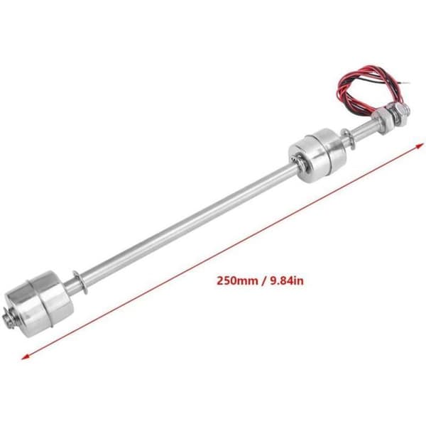 Nödflytomkopplare, vattennivåregulator, nivåsensor för vattentank, dubbelkrets (250 mm flottör)