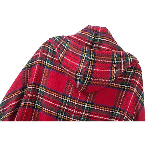 Naisten vintage ruudullinen neulottu tupsu poncho huivi viitta nappi kardigan