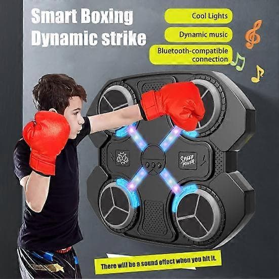 Music Boxing Machine with Gloves, Wall-Mounted Bluetooth-Compatible Boxing, Electronic Smart LED Punching, Training Target, Home Use