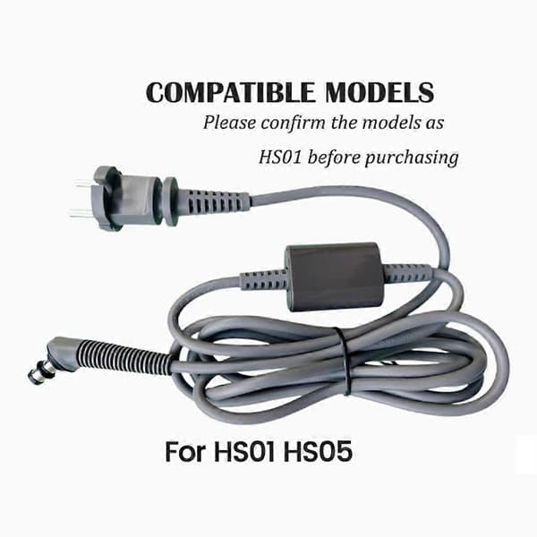 Udskiftningskabel til krøllejern til HS01/HS05 hårtørrer, strømkabel til hårtørrer, AC-opladerkabel EU Plug