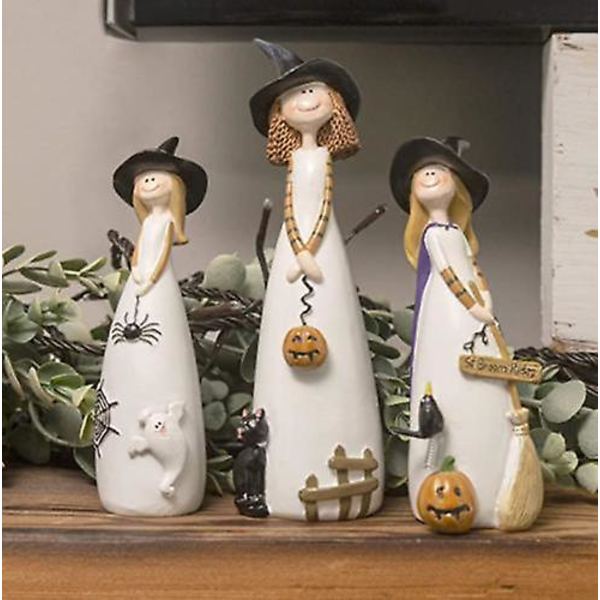 Halloween-heksdekorasjoner, klassiske heksehatter, katt og gresskar A