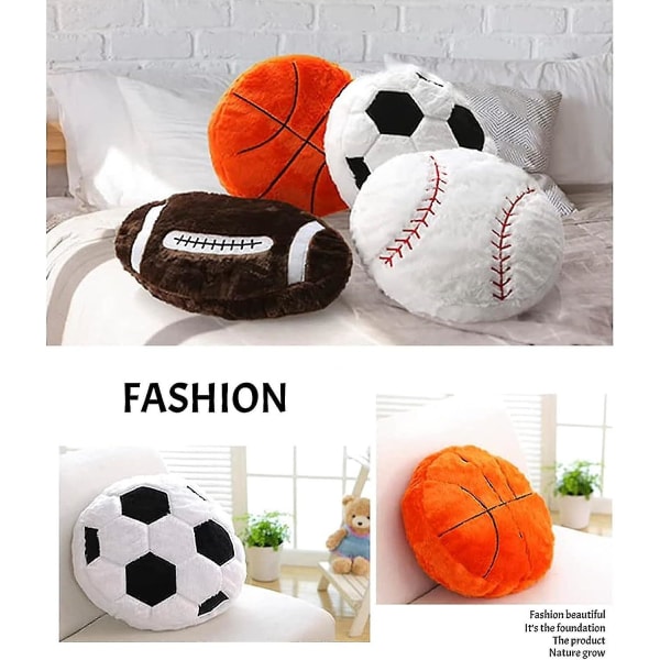 Bollkudde Fotboll Basketboll Rugby Kudde Plysch Mjuk Bekväm Sportboll Fans Kreativ Gåva Fylld Elastisk Fotboll Sportgåva För Hem Basketball